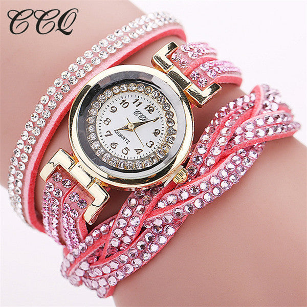 Luxury Rhinestone Bracelet Ladies Quartz